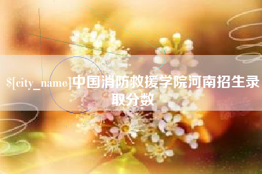 武安中国消防救援学院河南招生录取分数