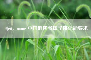 武安中国消防救援学院体能要求