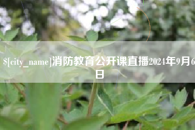 武安消防教育公开课直播2024年9月6日