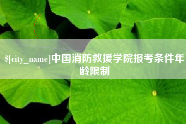 武安中国消防救援学院报考条件年龄限制