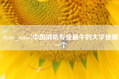 武安中国消防专业最牛的大学是哪一个