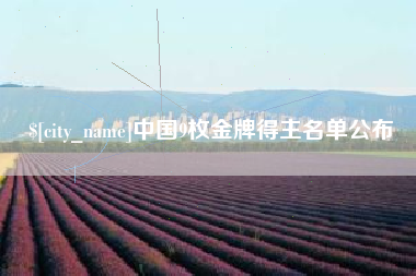 武安中国9枚金牌得主名单公布