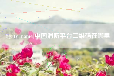 武安中国消防平台二维码在哪里