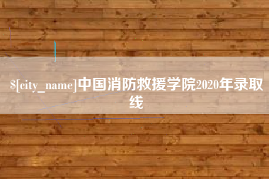 武安中国消防救援学院2020年录取线