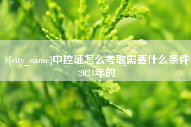 武安中控证怎么考取需要什么条件2024年的