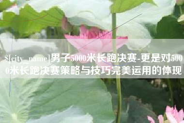 武安男子5000米长跑决赛-更是对5000米长跑决赛策略与技巧完美运用的体现