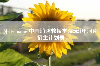 武安中国消防救援学院2021年河南招生计划表