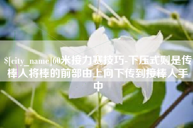 武安60米接力赛技巧-下压式则是传棒人将棒的前部由上向下传到接棒人手中