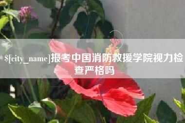 武安报考中国消防救援学院视力检查严格吗