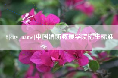 武安中国消防救援学院招生标准